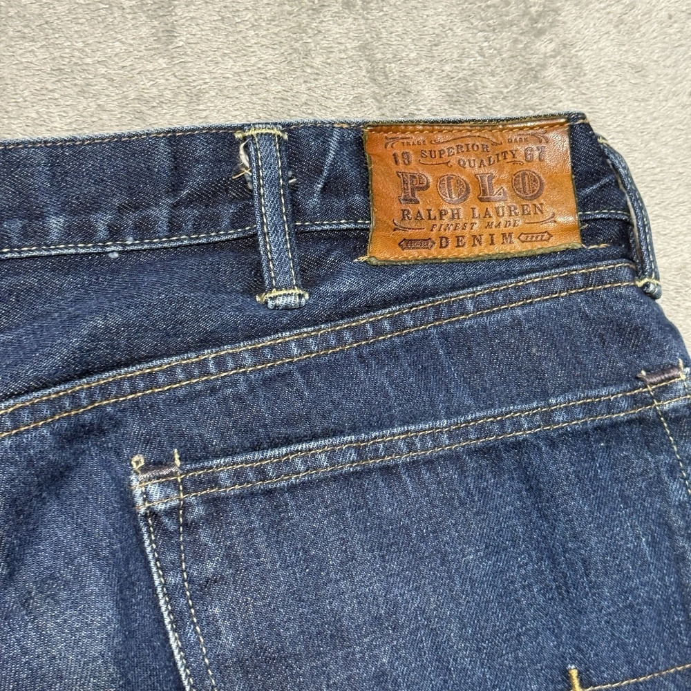 Polo Ralph Lauren Classic Fit Jeans Mens 40x32 Measures 42x33 Dark Wash Blue RL - Picture 2 of 11